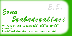 erno szabadszallasi business card